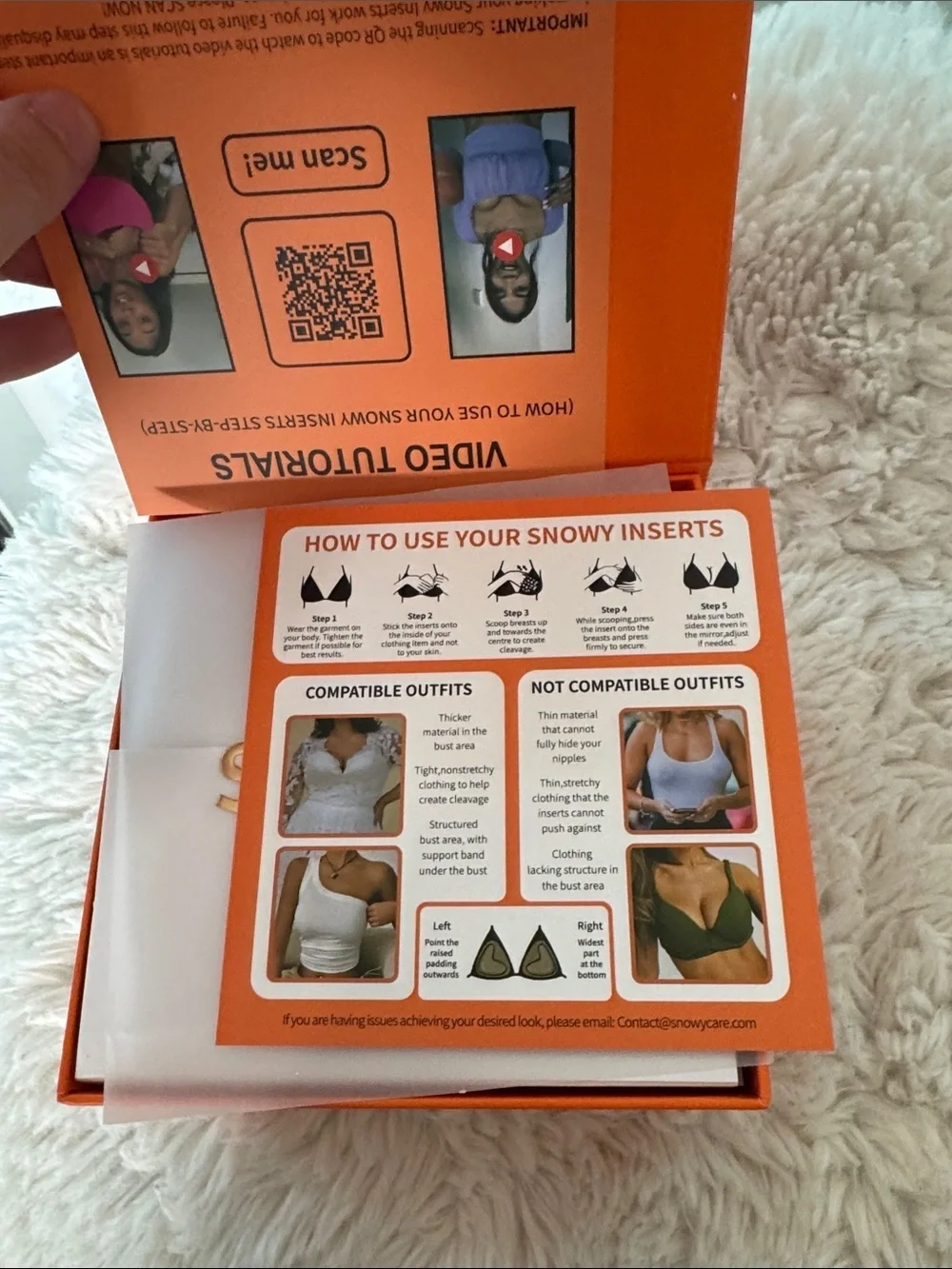 Snowy  sticky bra inserts  tan in color in an Orange Box NWT